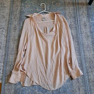 Haute Hippie Blush Drape Blouse